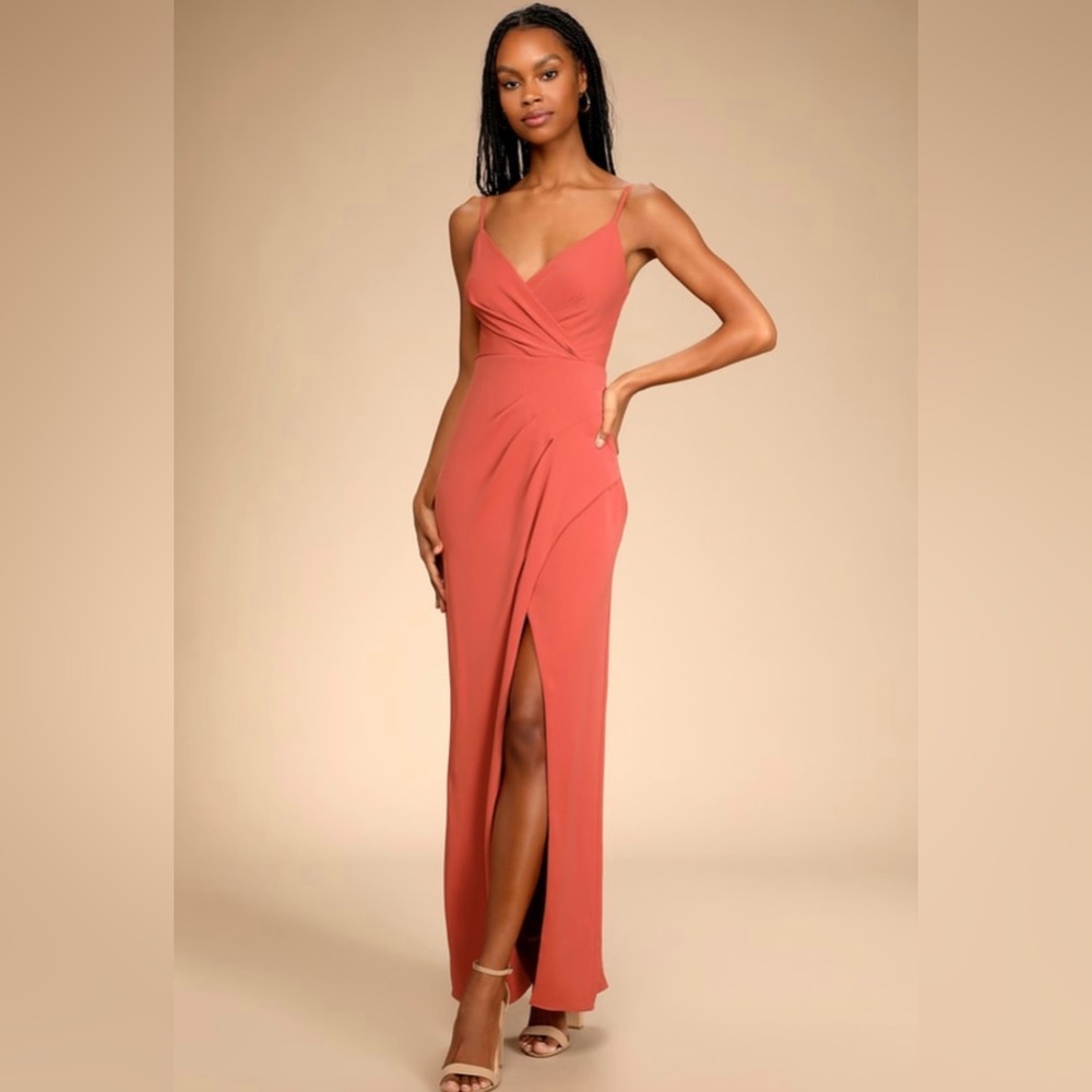 Lulus Faux-Wrap Maxi Dress